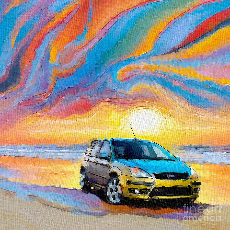 Sunset Painting - 2005 Ford Focus ST 1 by Armand Hermann