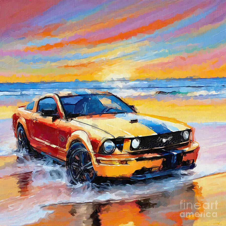 Sunset Painting - 2005 Ford Mustang GT 1 by Armand Hermann