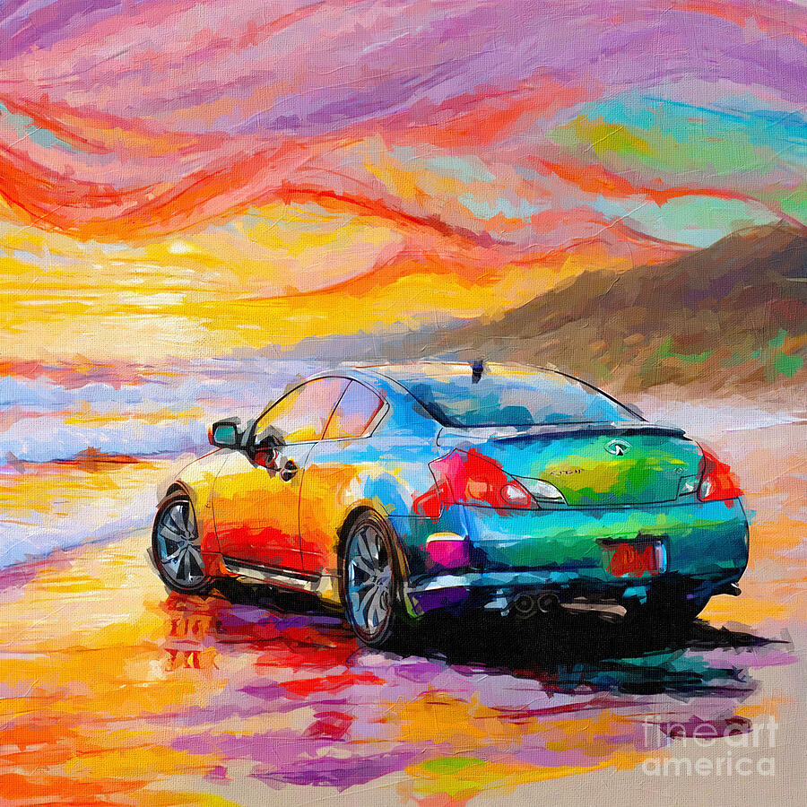 Sunset Painting - 2005 Infiniti G35 Coupe 1 by Armand Hermann