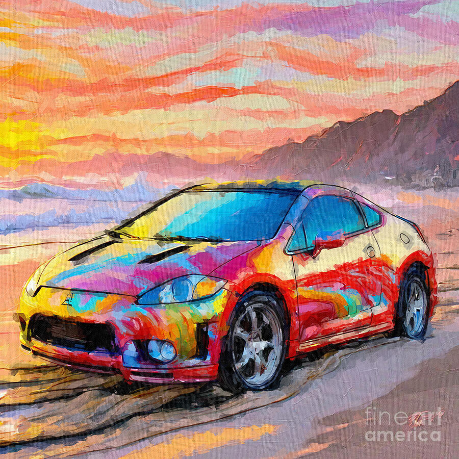 Sunset Painting - 2005 Mitsubishi Eclipse Ralliart Concept 1 by Armand Hermann