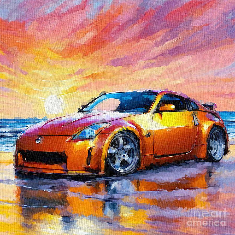 Sunset Painting - 2005 Nissan 350Z GT4 2 by Armand Hermann