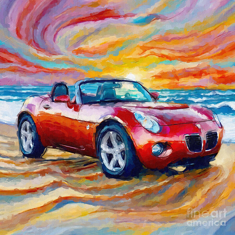 Sunset Painting - 2005 Pontiac Solstice 2 by Armand Hermann