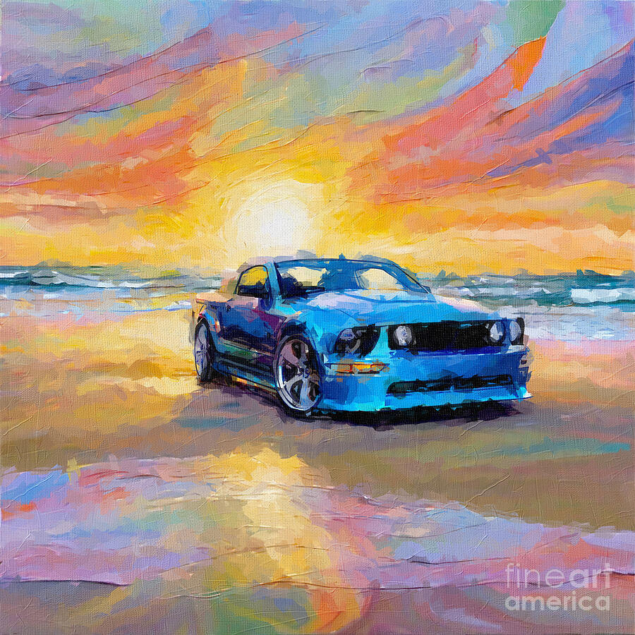 Sunset Painting - 2005 Saleen Mustang S281 2 by Armand Hermann