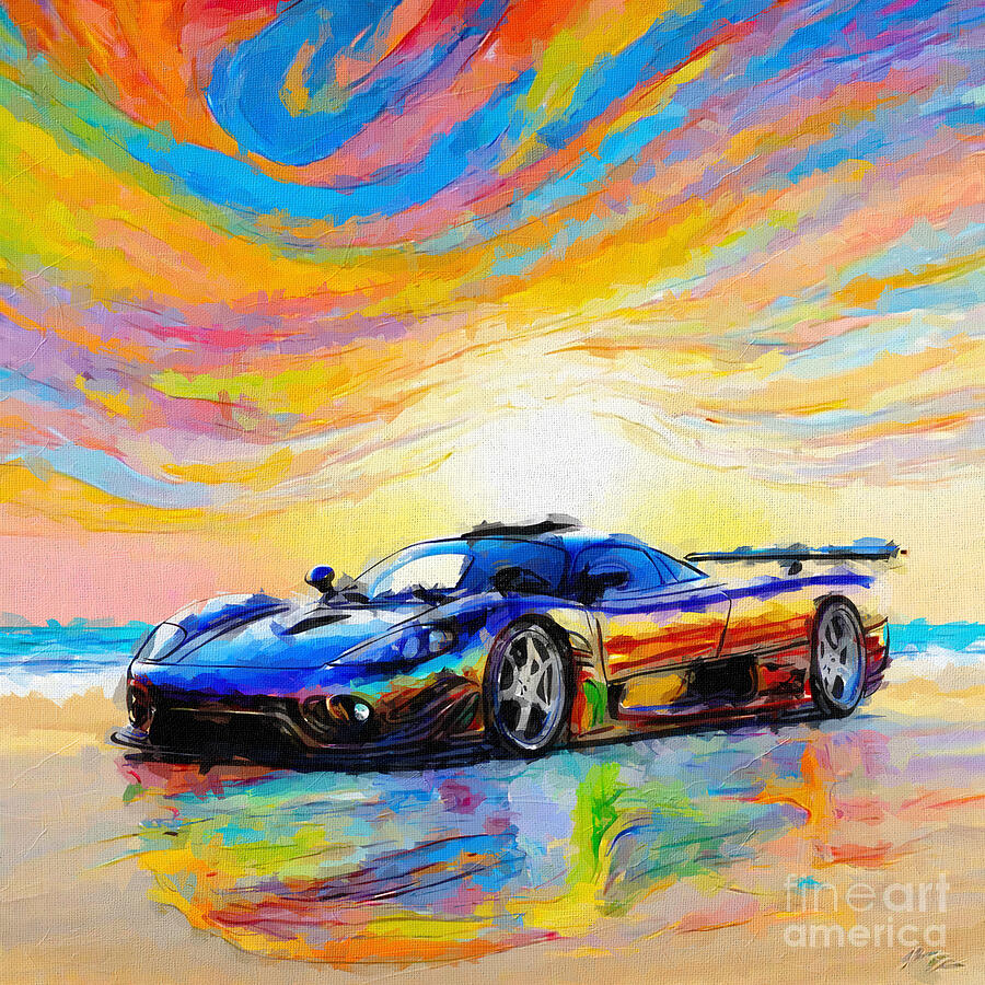 Sunset Painting - 2005 Saleen S7 Twin Turbo 2 by Armand Hermann