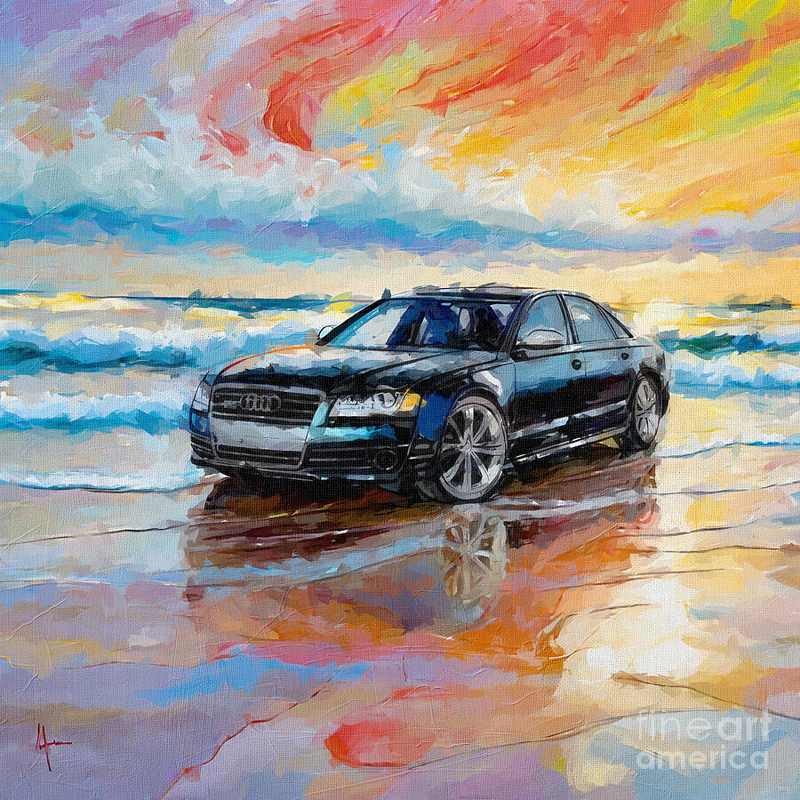 Sunset Painting - 2006 Audi S8 2 by Armand Hermann