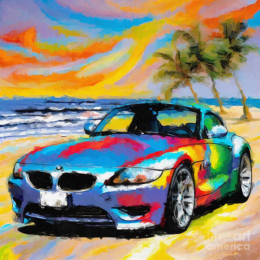 Sunset Painting - 2006 BMW Z4 M Coupe 2 by Armand Hermann