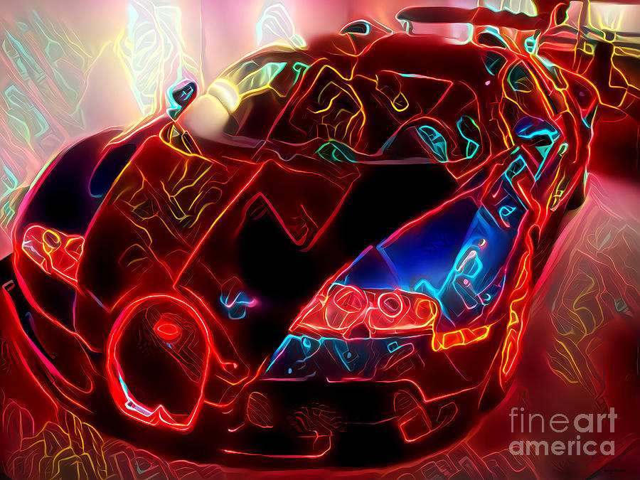 2006 Bugatti Veyron in Electrified Neon Lights 20210715 Photograph by Wingsdomain Art and Photography