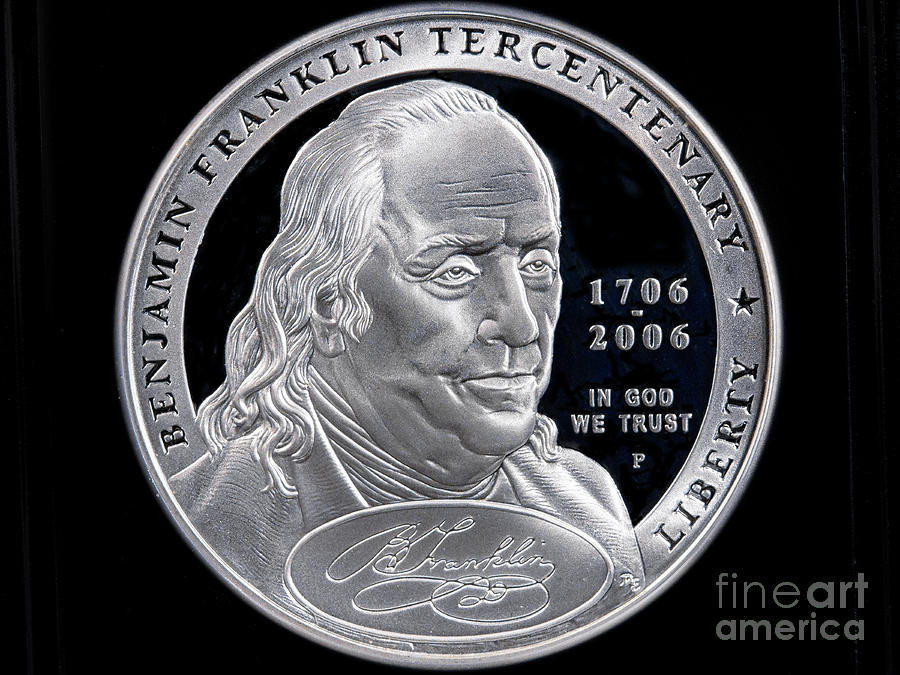 2006 Franklin Commemorative Silver Dollar Photograph by Randy Steele