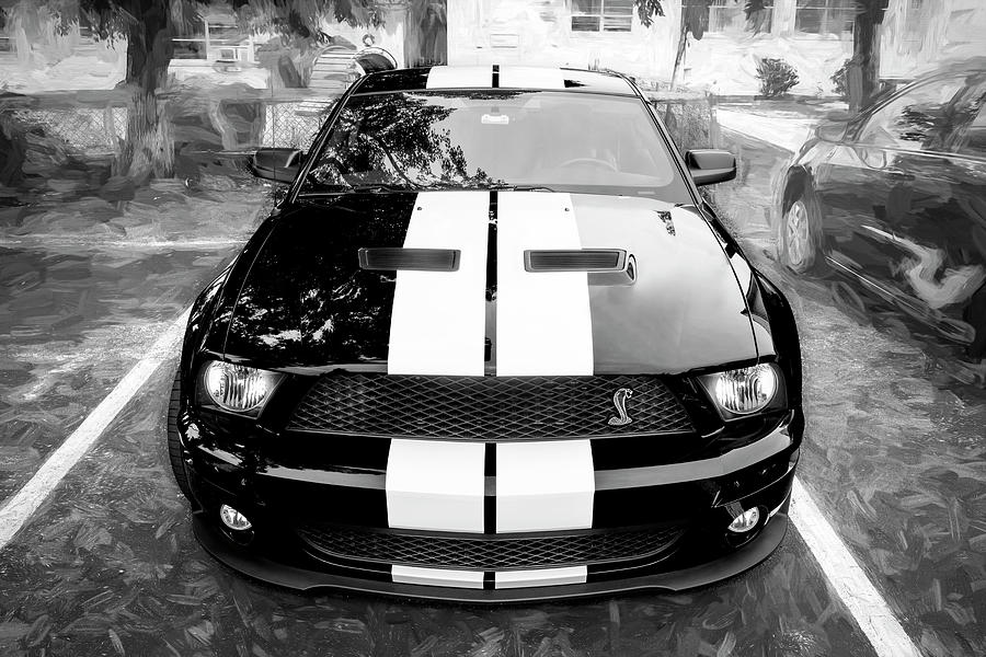 2007 Black  Ford Shelby Mustang GT500 X166 Photograph by Rich Franco