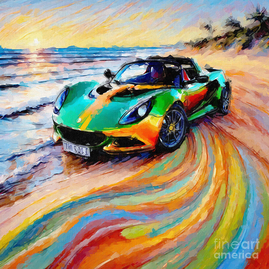 Sunset Painting - 2007 Lotus Elise S 2 by Armand Hermann