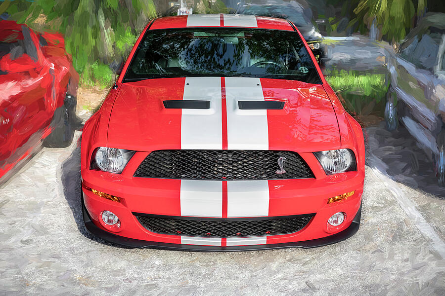 2007 Red Ford Shelby Mustang GT500 X100 Photograph by Rich Franco