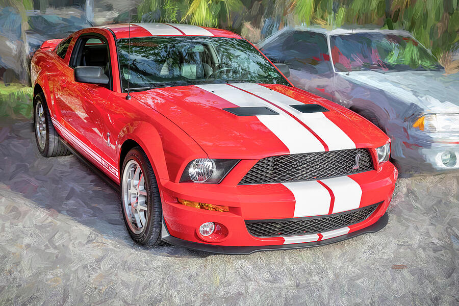 Mustangs Photograph - 2007 Red Ford Shelby Mustang GT500 X101 by Rich Franco