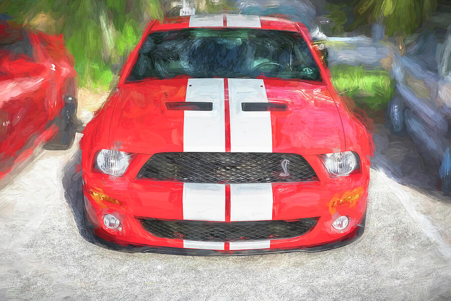 Mustangs Photograph - 2007 Red Ford Shelby Mustang GT500 X104 by Rich Franco