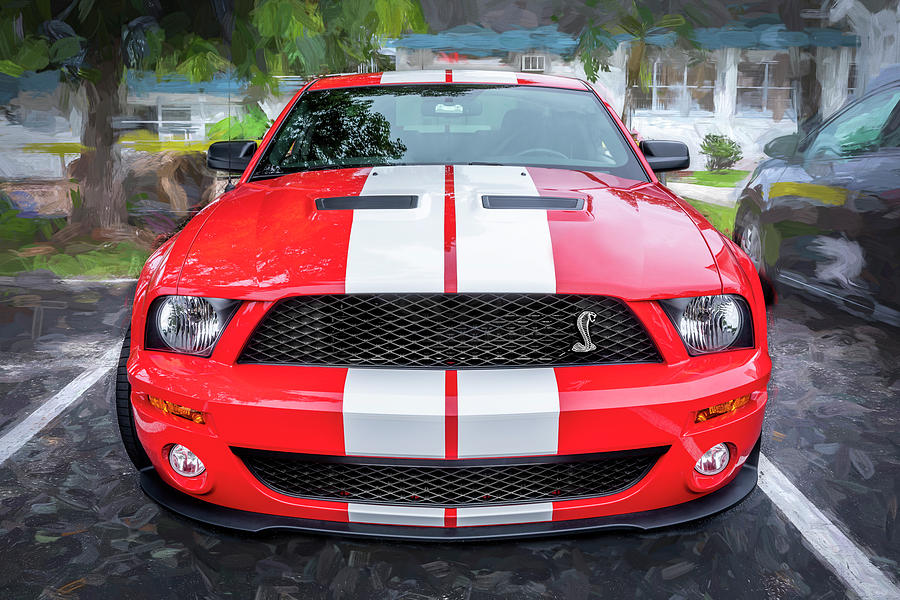 2007 Red Ford Shelby Mustang GT500 X162 Photograph by Rich Franco