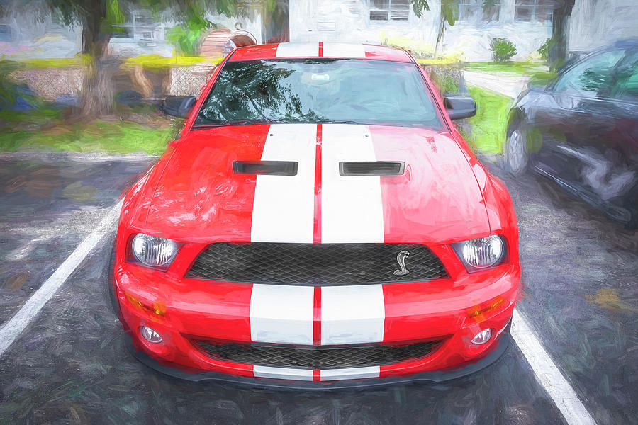 2007 Red Ford Shelby Mustang GT500 X164 Photograph by Rich Franco