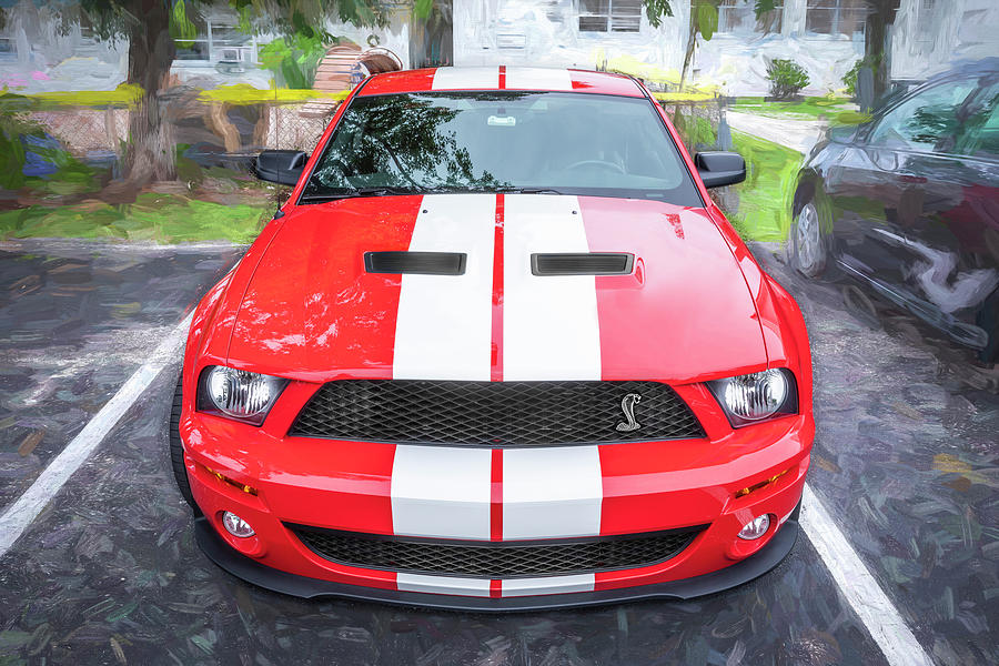 2007 Red Ford Shelby Mustang GT500 X167 Photograph by Rich Franco