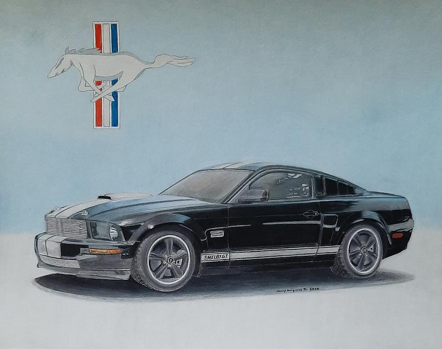 Ford Mustang Drawing - 2007 Shelby GT Mustang by Henry Hargrove Jr