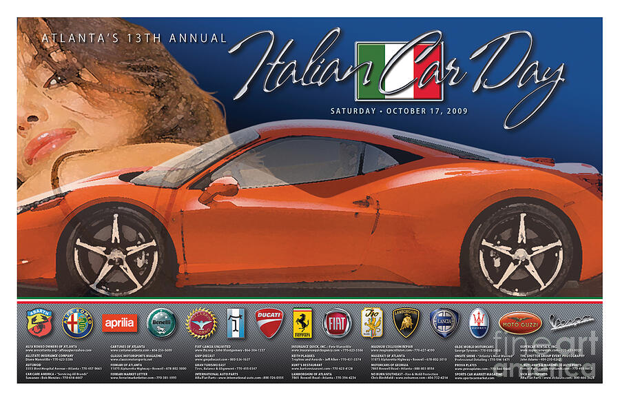 2009 Atlanta Italian Car Day Poster Digital Art by Rick Andreoli