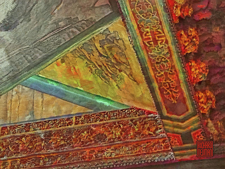 Architecture Mixed Media - 201 Ceiling Decoration Detail, Jade Palace Temple, Pingtung, Taiwan by Richard Neuman Architectural Gifts
