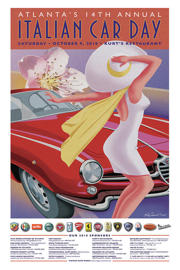 2010 Atlanta Italian Car Day Poster Digital Art by Rick Andreoli