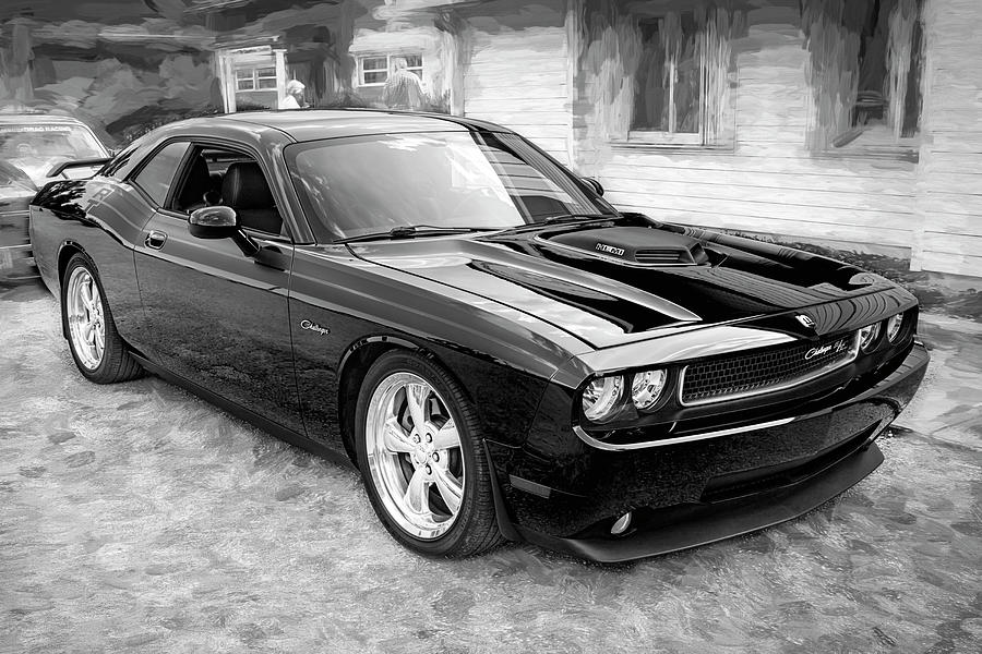 2010 Black Dodge Challenger RT Hemi  114 Photograph by Rich Franco