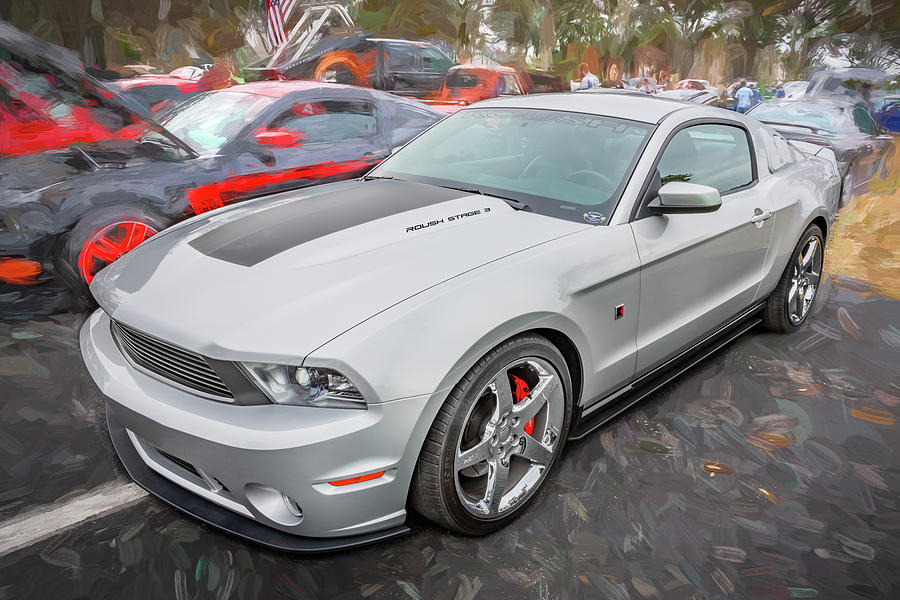 2010 Silver Ford Mustang Roush Stage 3 X182 Photograph by Rich Franco