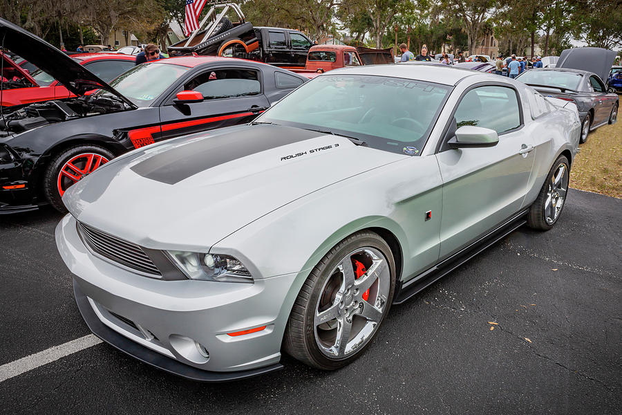 2010 Silver Ford Mustang Roush Stage 3 X185 Photograph by Rich Franco