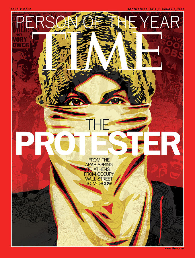Activist Photograph - 2011 Person of the Year - The Protester  by Photograph by Shepard Fairey for TIME