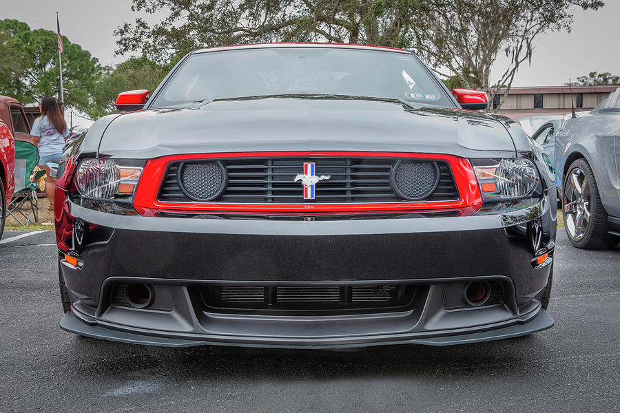 2012 Black Ford Boss 302 Mustang X173  Photograph by Rich Franco