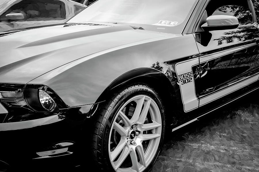 2012 Black Ford Boss 302 Mustang X175  Photograph by Rich Franco