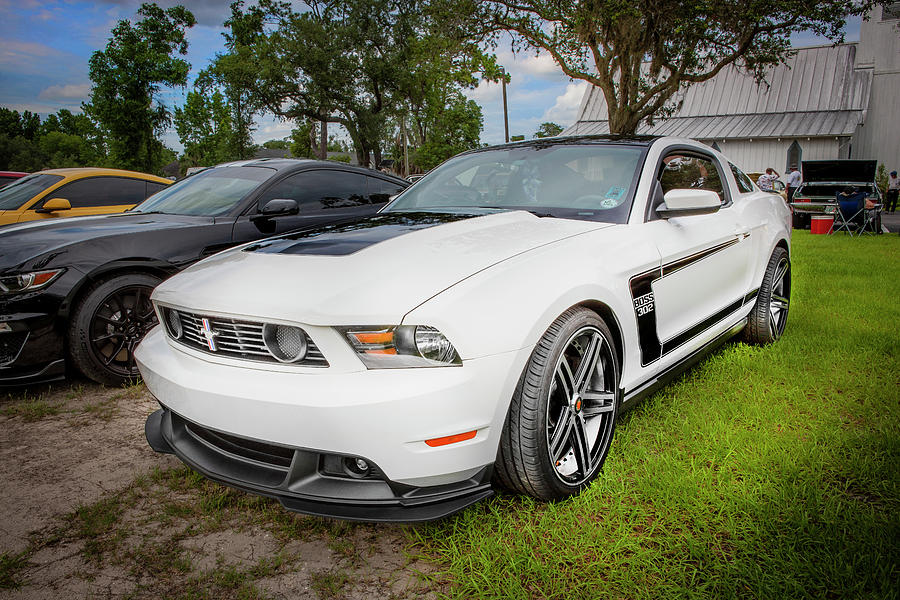 2012 White Ford Boss 302 Mustang X138 Photograph by Rich Franco