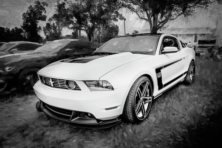 2012 White Ford Boss 302 Mustang X140 Photograph by Rich Franco
