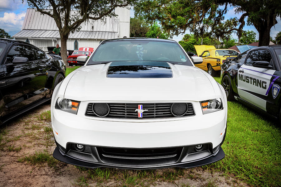 2012 White Ford Boss 302 Mustang X142 Photograph by Rich Franco