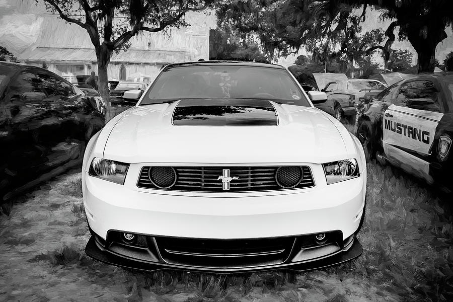2012 White Ford Boss 302 Mustang X144 Photograph by Rich Franco