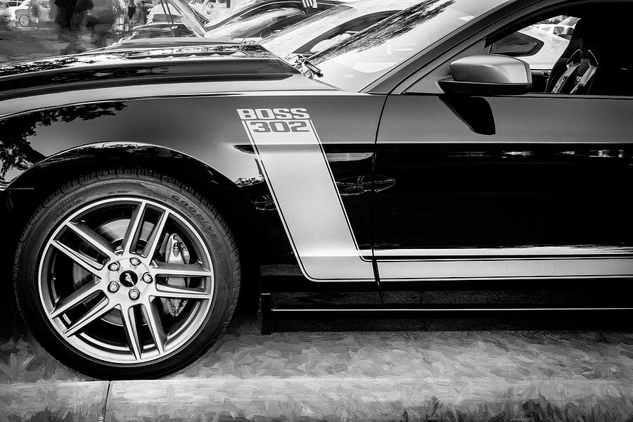 2013 Black Ford Boss 302 Mustang X196  Photograph by Rich Franco