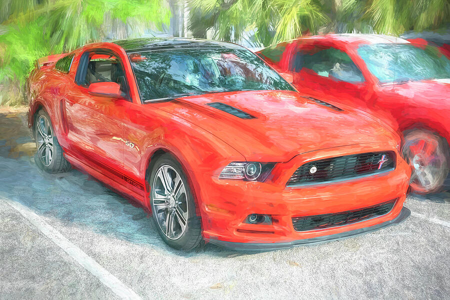 2013 Red Ford Mustang GT 5 0 CS California Special X103 Photograph by Rich Franco