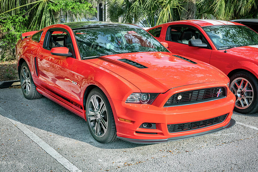 2013 Red Ford Mustang GT 5 0 CS California Special X111 Photograph by Rich Franco