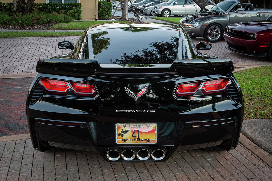 2014 Chevrolet Black Corvette C7 195 Photograph by Rich Franco