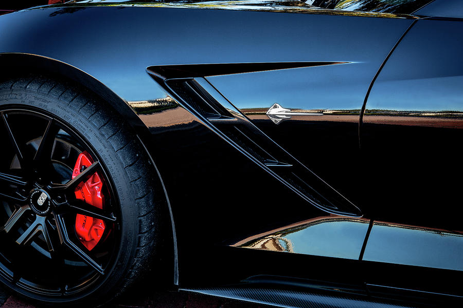 2014 Chevrolet Black Corvette C7 199 Photograph by Rich Franco