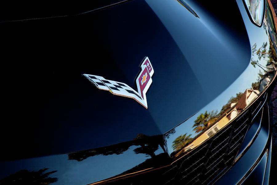 2014 Chevrolet Black Corvette C7 Emblem 204 Photograph by Rich Franco
