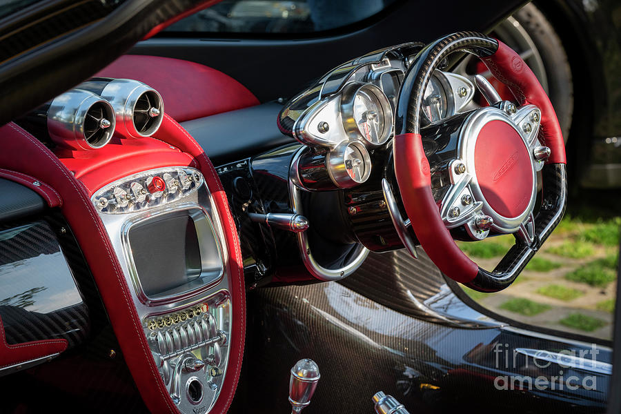 Car Photograph - 2014 Pagani Huayra Car Interior  by Tim Gainey