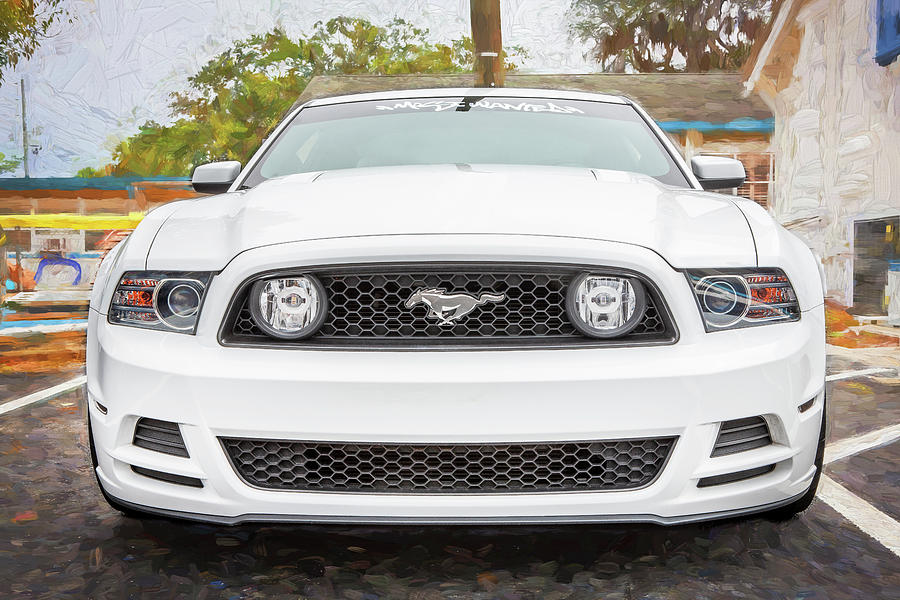 2014 White Ford Mustang GT 5.0 X147 Photograph by Rich Franco