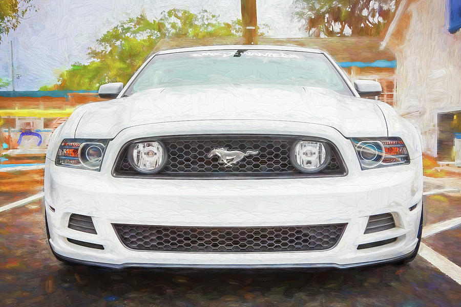 2014 White Ford Mustang GT 5.0 X148 Photograph by Rich Franco