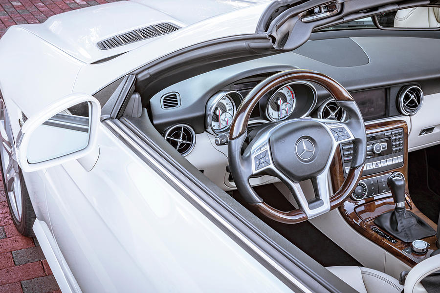 2014 White Mercedes Benz Slk 350 Convertible X102 Photograph by Rich Franco