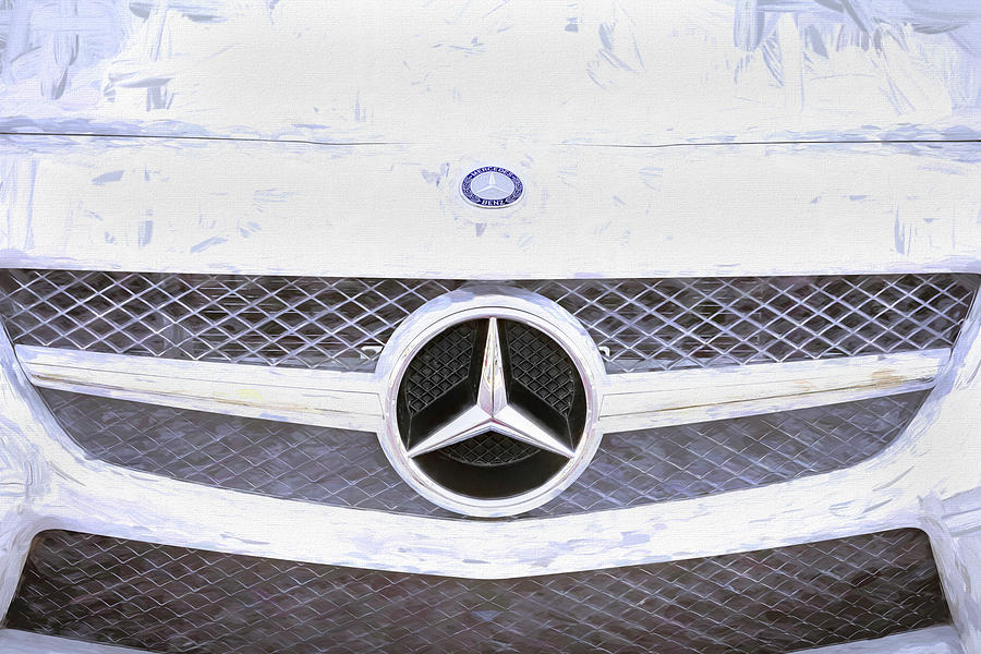 2014 White Mercedes Benz Slk 350 Convertible X107 Photograph by Rich Franco