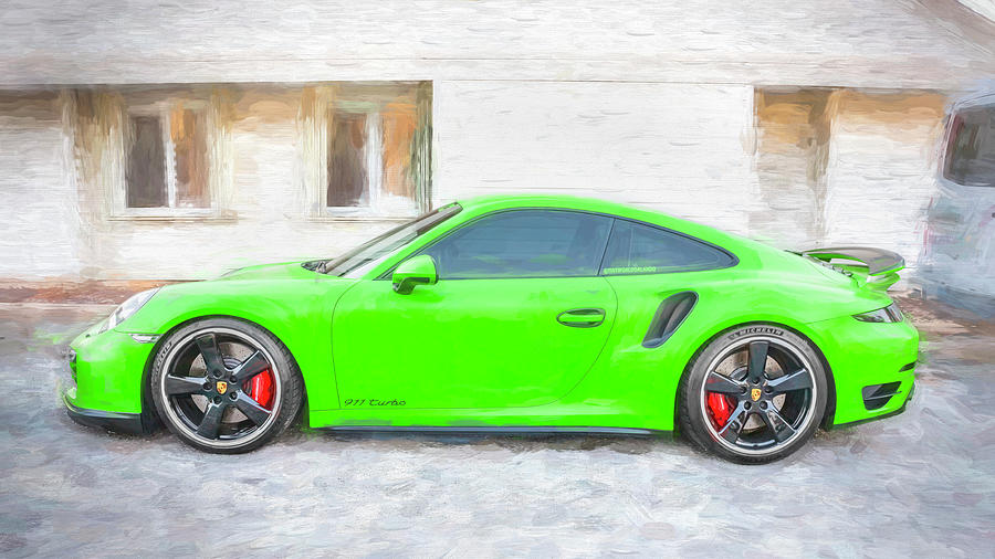  2015 Green Porsche 911 Turbo X105 #2015 Photograph by Rich Franco