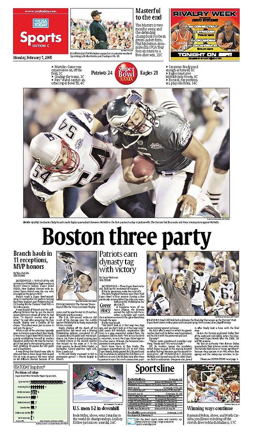2015 Patriots vs. Seahawks USA TODAY SPORTS SECTION FRONT Digital Art by Gannett