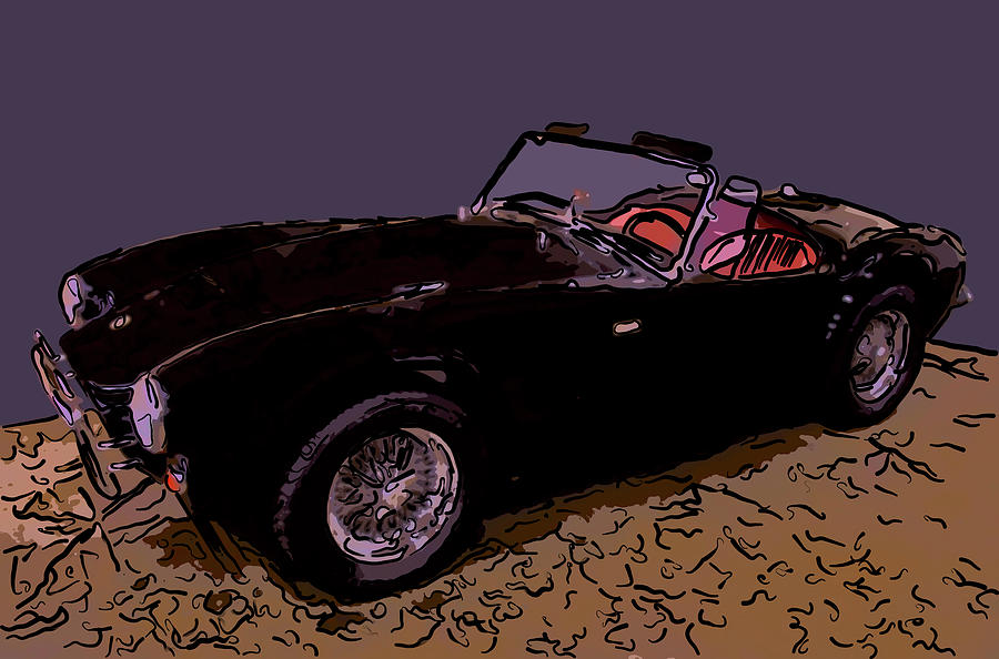 Cobra Drawing - 2015 Shelby Cobra 50th anniversary edition Digital drawing by Flees Photos