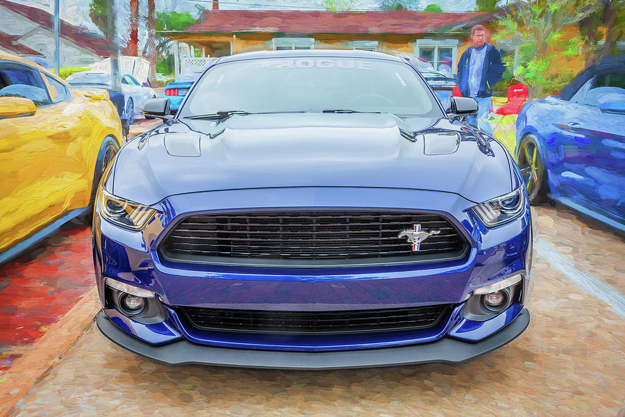 2016 Blue Ford Mustang GT 5.0 X230 Photograph by Rich Franco