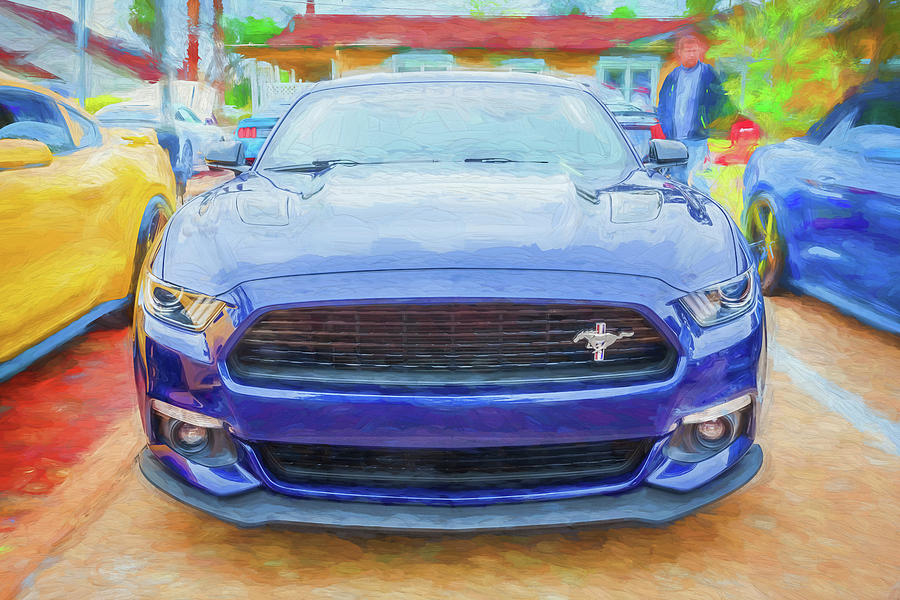 2016 Blue Ford Mustang GT 5.0 X232 Photograph by Rich Franco